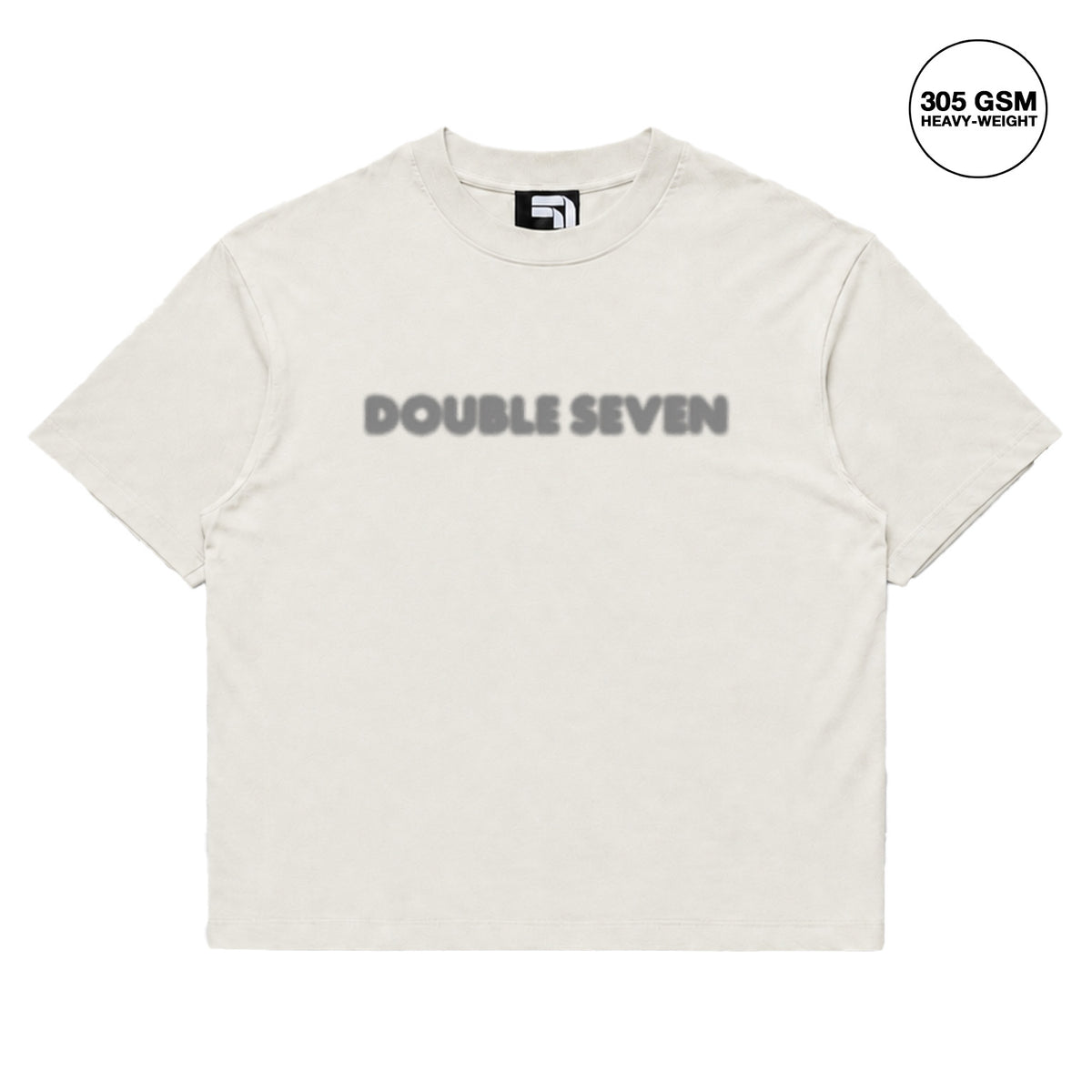 DOUBLE SEVEN Blurred Logo T-Shirt (Off White) - front
