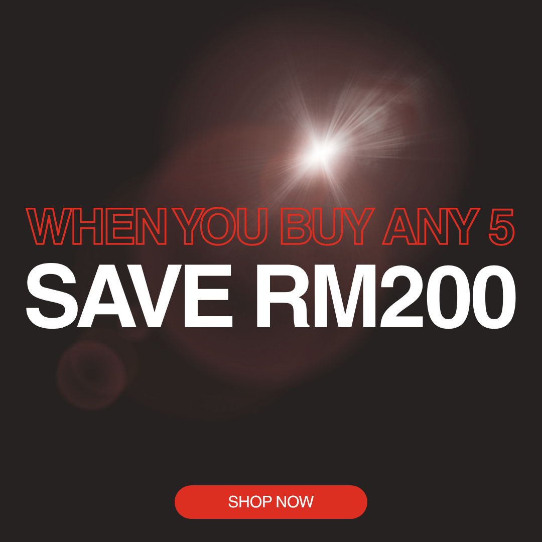 Buy 3 → RM100 OFF | Buy 5 → RM200 OFF