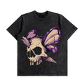 Butterfly Skull Oversized Washed T-Shirt (Preorder)