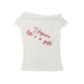 Double Muse Hot Girl Slim Letter Crop Top