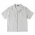 Iconslab Contrast Plaid Checkerboard Cuban Shirt