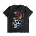 Python Skull Oversized Washed T-Shirt (Preorder)