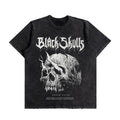 Black Skulls Oversized Washed T-Shirt (Preorder)