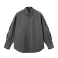 Inflation Long-Sleeve Retro Washed Workwear Shirt