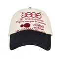 aeae Retro Embroidered Logo Baseball Cap (Black White)