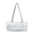 Matin Kim Logo Washed Denim Duffel Bag (Ivory)