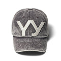 OPEN YY Embroidered Logo Washed Baseball Cap (Black Ash)