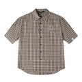 Iconslab Contrast Plaid Patchwork Cuban Shirt