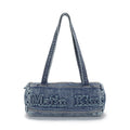 Matin Kim Logo Washed Denim Duffel Bag (Blue)