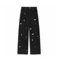 Lemanism Embroidered Pup Washed Jeans (Preorder)