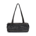 Matin Kim Logo Washed Denim Duffel Bag (Black)