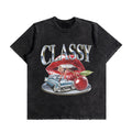 Classy Cherry Lips Oversized Washed T-Shirt (Preorder)