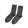 Smiley Maillard Embroidery Long Socks