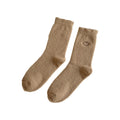 Smiley Maillard Embroidery Long Socks