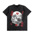 Bullet Skull Oversized Washed T-Shirt (Preorder)
