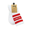 Stussy Embroidered Logo Unisex Long Socks (Stripe White Red)