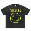 Nirvana Retro Smiley Heavy Washed T-Shirt