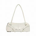 Matin Kim Dual Zip Baguette Shoulder Bag (White)