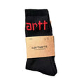 Carhartt Embroidered Unisex Long Socks (Black Red)