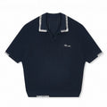 Boneless Contrast Embroidered Knitted Polo (Navy)