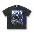 Nirvana Kiss Blue Printed Washed T-Shirt