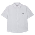 Iconslab Stripe Embroidered Logo Cuban Shirt