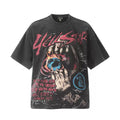Hell Star Skull Eye Washed Oversized T-Shirt