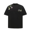 Areswings Embroidered Floral Script T-Shirt