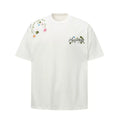 Areswings Embroidered Floral Script T-Shirt