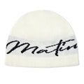 Matin Kim Classic Logo Knitted Beanie (White)