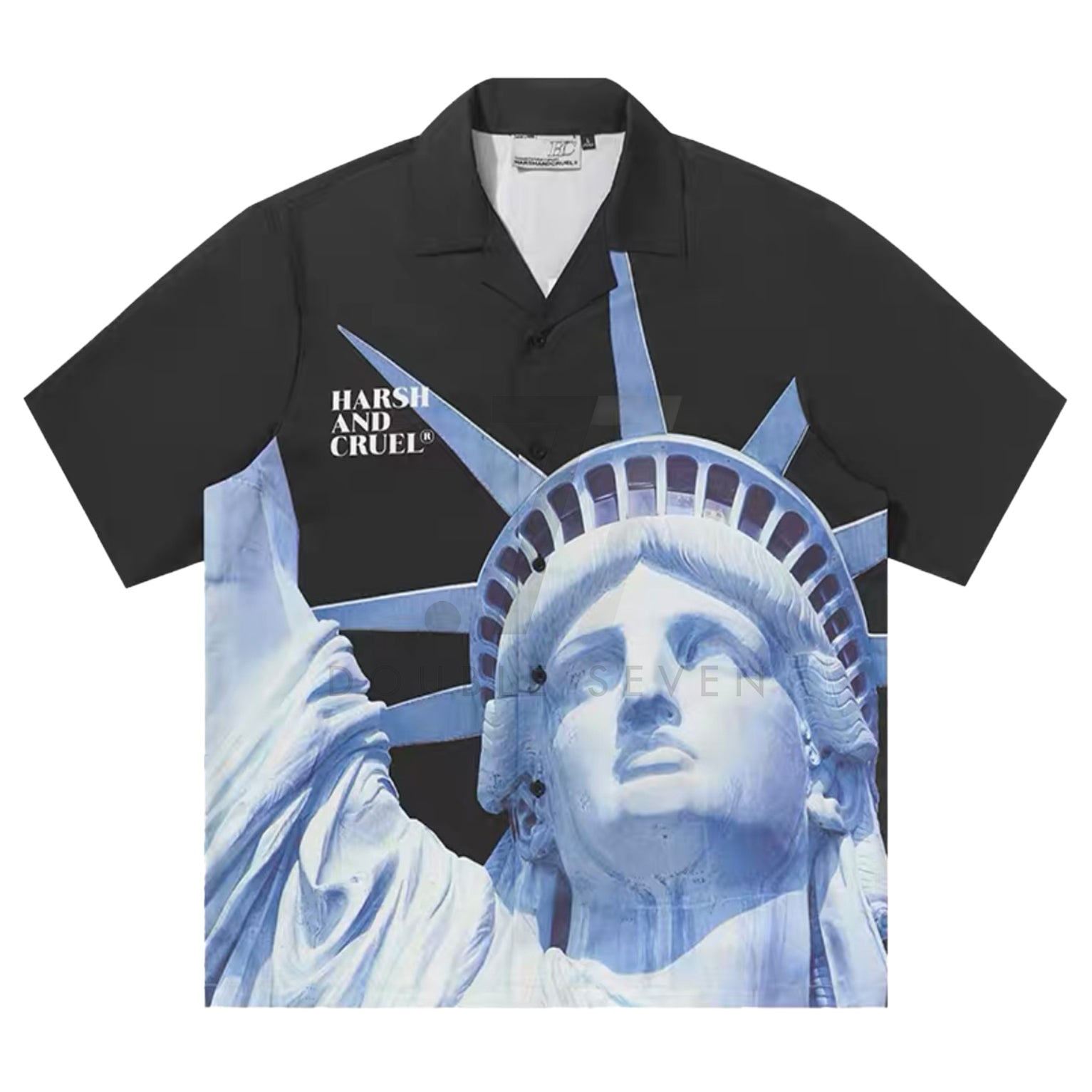 Harsh and Cruel Statue of Liberty Printed Cuban Shirt