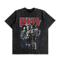Kiss In Black Oversized Washed T-Shirt (Preorder)