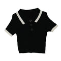 Double Muse Collar Knit Slim Tee