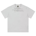 Boneless Knitted Overlap Slogan T-Shirt