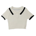 Double Muse Collar Knit Slim Tee