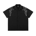 PilotDragon Floral Embroidered Printed Cuban Shirt (Preorder)