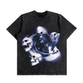 Skull Printed Oversized Washed T-Shirt (Preorder)