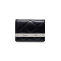 Matin Kim Quilted Metal Logo Card Wallet (Black)