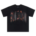 Black Energy Plaid Patchwork Graphic T-Shirt