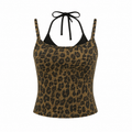 Double Muse Leopard Print Halter Tank