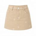 Double Muse Ribbon Bloom Denim Skirt
