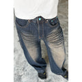 Midnight Starz Veins-On-Knee Jeans (Navy)