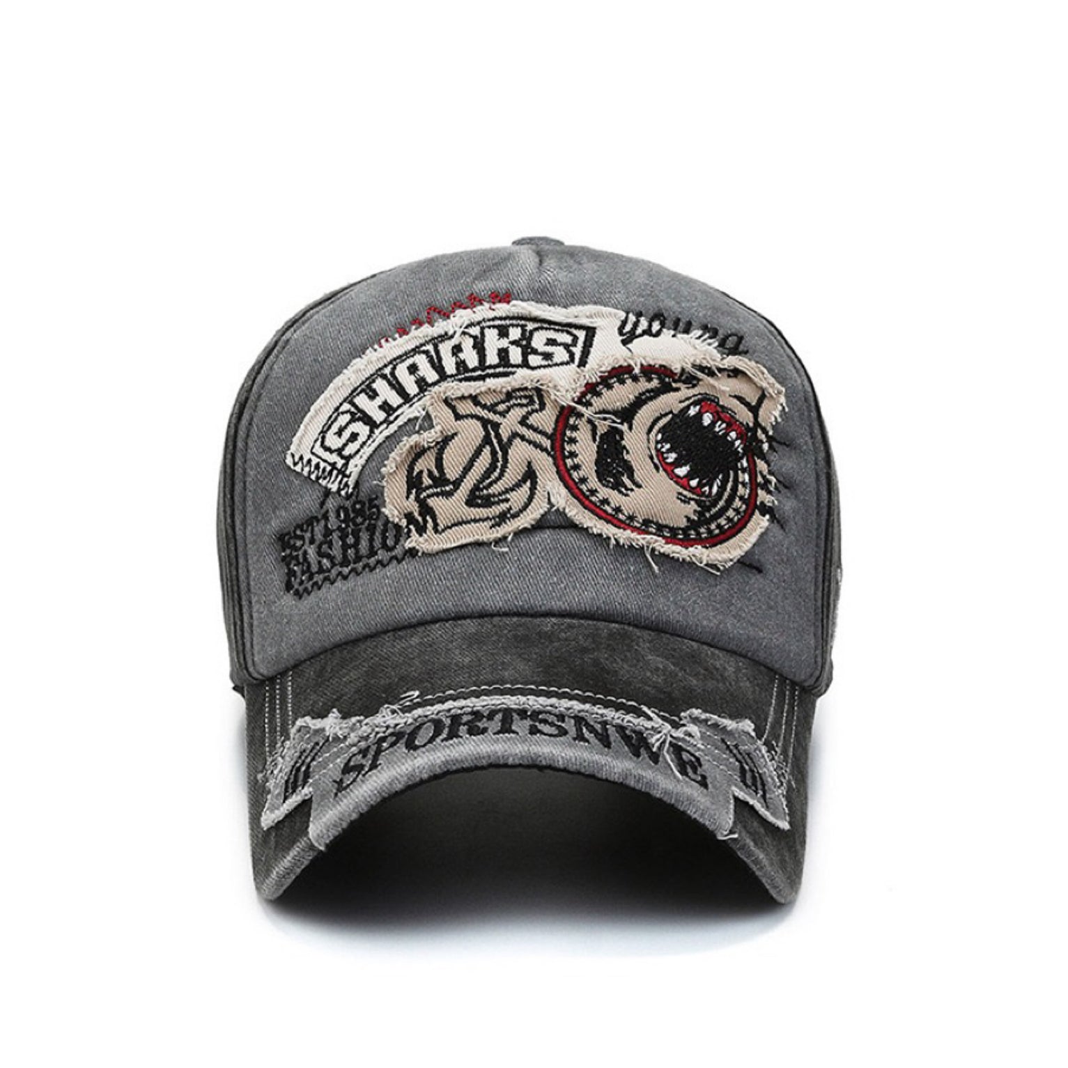 Sportsnwe Sharks Embroidery Washed Cap – Double 7 Official