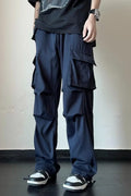 Ins Poket Berbilang Kargo Straight Pants