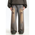 Inflation Embroidered Star Washed Distressed Jeans