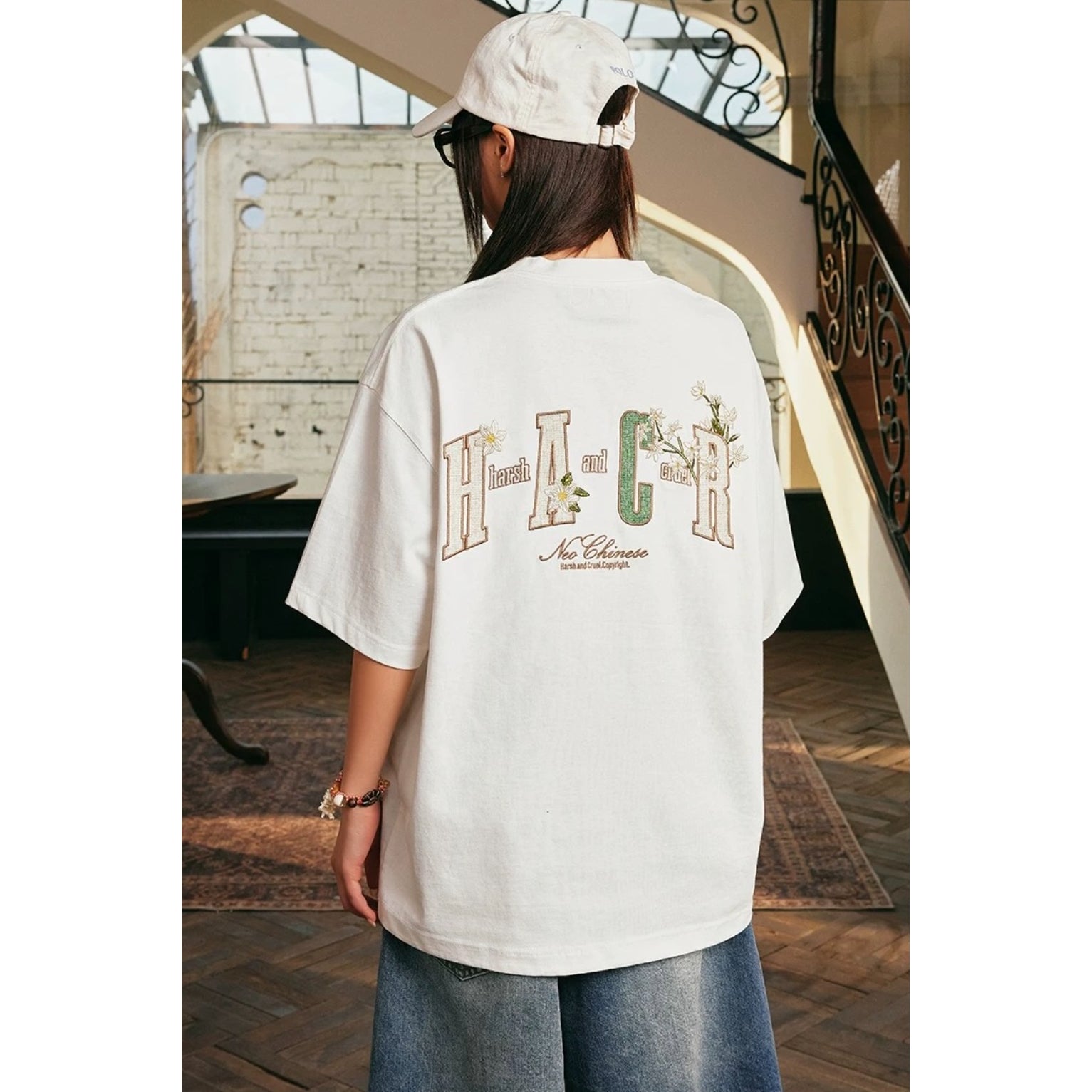 Harsh & Cruel Embroidered Floral Patchwork T-Shirt – Double 7 Official