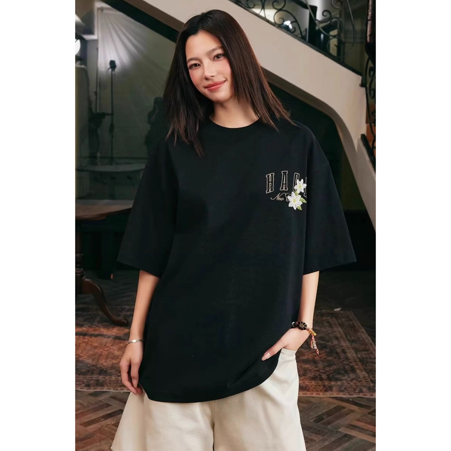 Harsh & Cruel Embroidered Floral Patchwork T-Shirt – Double 7 Official