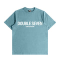 Double 7 Classic Font Tee (Dusty Blue)