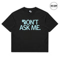 DOUBLE SEVEN Don't Ask Me T-Shirt (Ash Black/Blue) - front