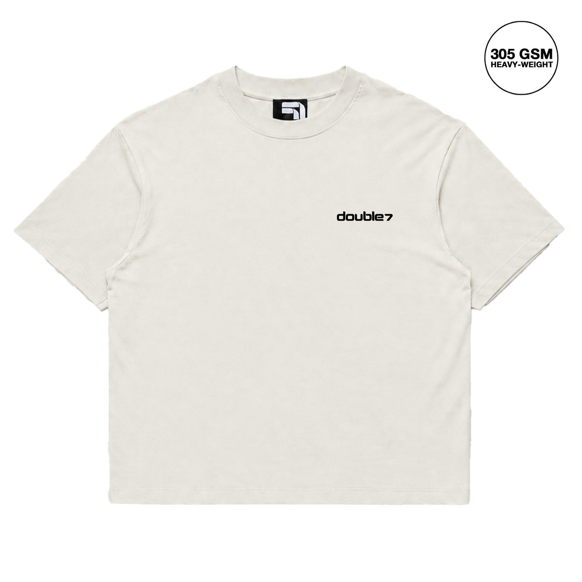 DOUBLE SEVEN Script Logo T-Shirt (Off White) - front